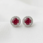 Crimson Ruby Stud Earrings