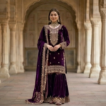 The Royal Amethyst Velvet Sharara